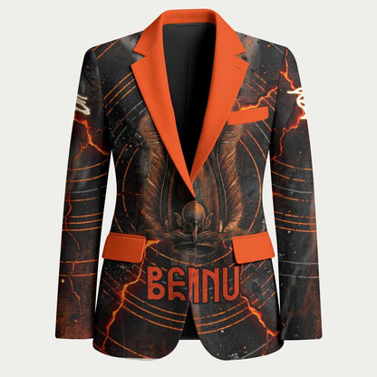 Bennu Blazer Ancient Egyptian Lava Crack Texture, Phoenix Firebird and Reborn from Chaos - African Pride