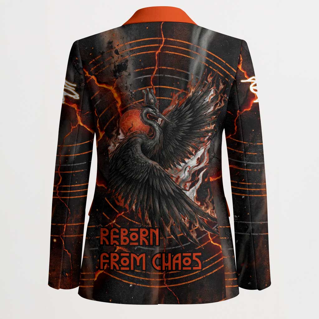 Bennu Blazer Ancient Egyptian Lava Crack Texture, Phoenix Firebird and Reborn from Chaos - African Pride