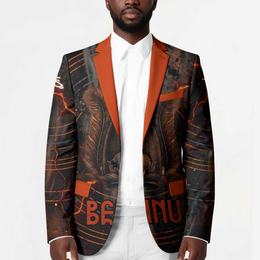 Bennu Blazer Ancient Egyptian Lava Crack Texture, Phoenix Firebird and Reborn from Chaos - African Pride