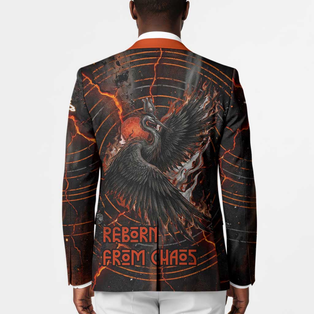 Bennu Blazer Ancient Egyptian Lava Crack Texture, Phoenix Firebird and Reborn from Chaos - African Pride