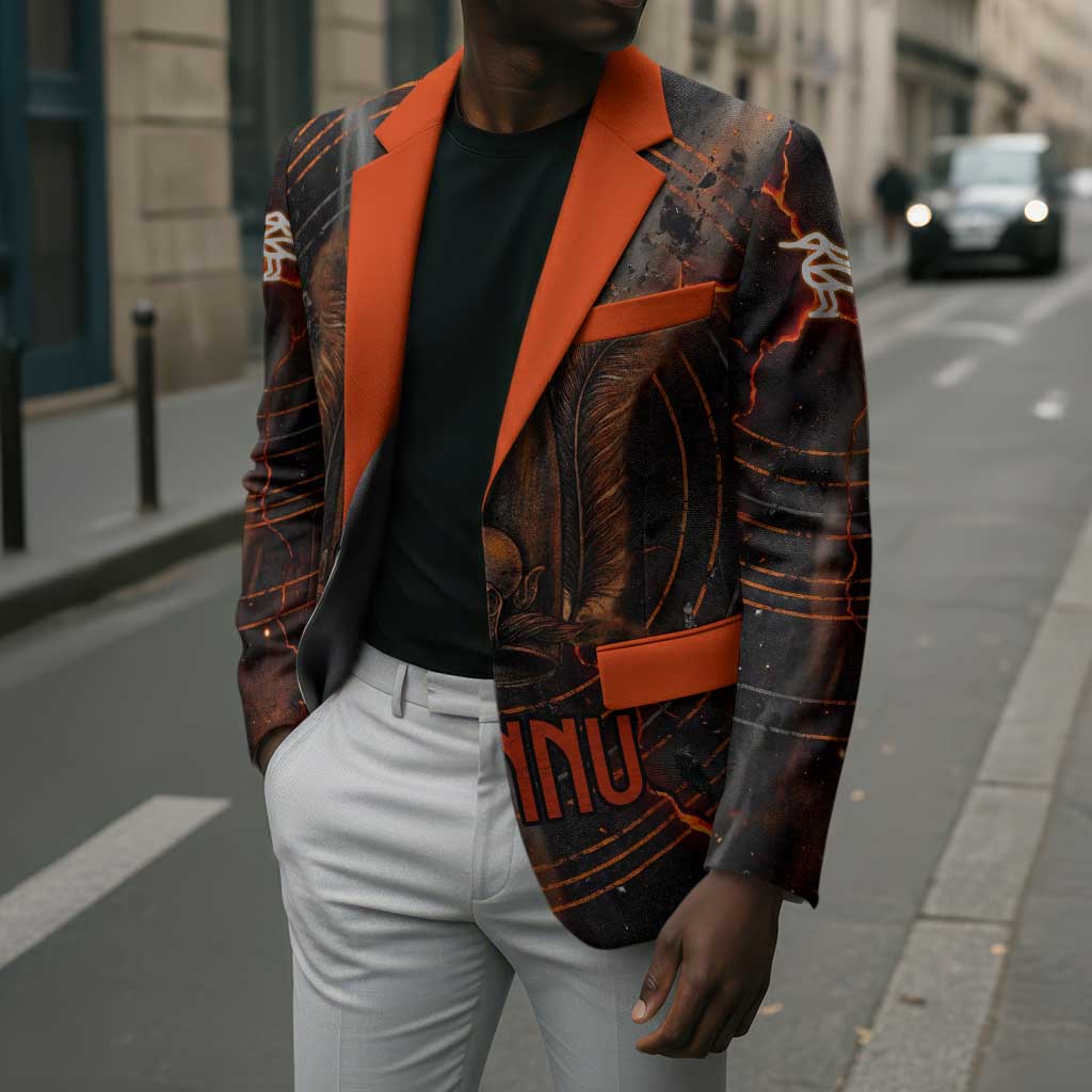 Bennu Blazer Ancient Egyptian Lava Crack Texture, Phoenix Firebird and Reborn from Chaos - African Pride