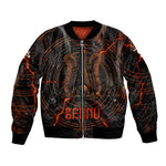 Bennu Bomber Jacket Ancient Egyptian Lava Crack Texture, Phoenix Firebird and Reborn from Chaos - African Pride