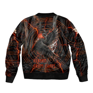 Bennu Bomber Jacket Ancient Egyptian Lava Crack Texture, Phoenix Firebird and Reborn from Chaos - African Pride