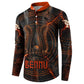 Bennu Button Sweatshirt Ancient Egyptian Lava Crack Texture, Phoenix Firebird and Reborn from Chaos