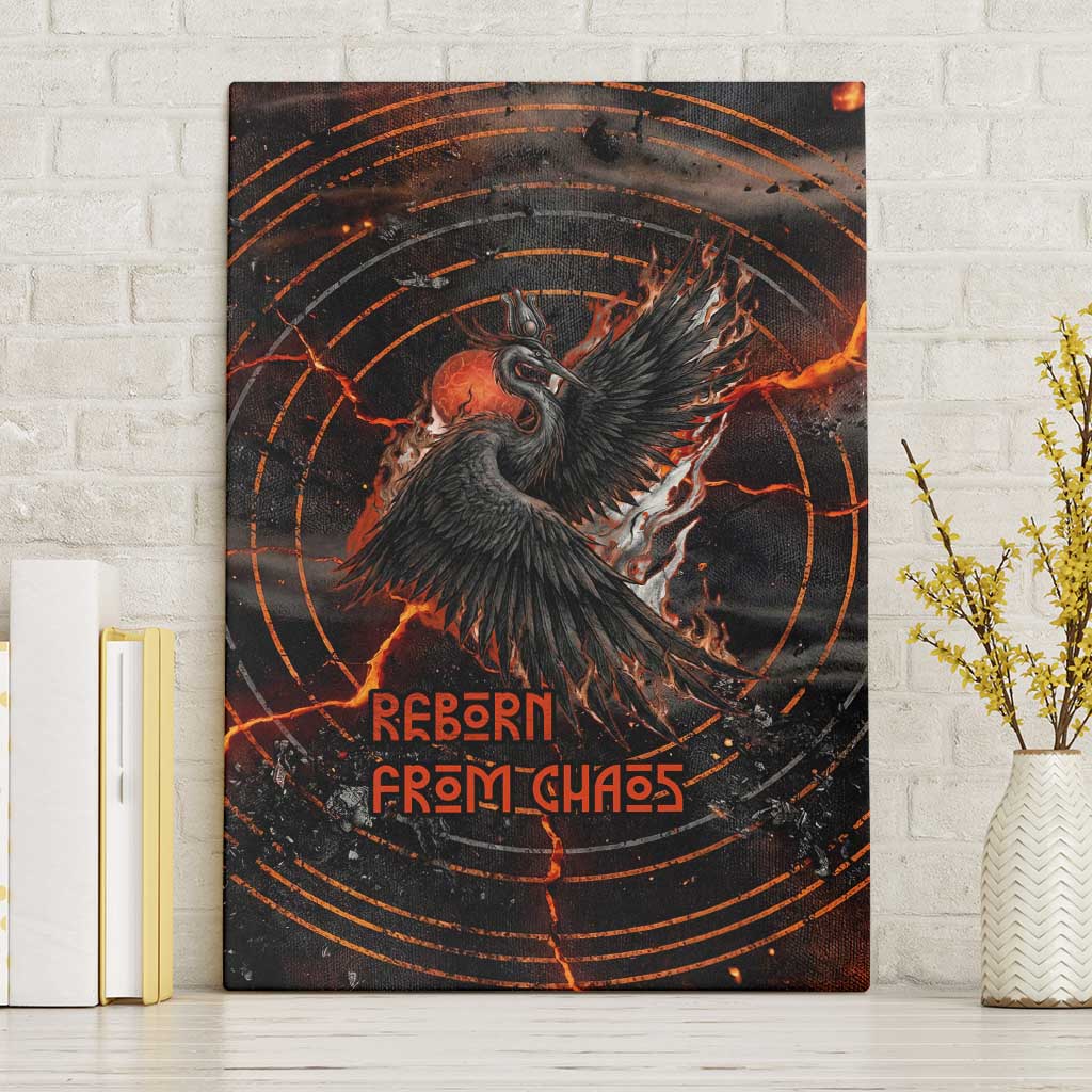 Bennu Canvas Wall Art Ancient Egyptian Lava Crack Texture, Phoenix Firebird and Reborn from Chaos - African Pride