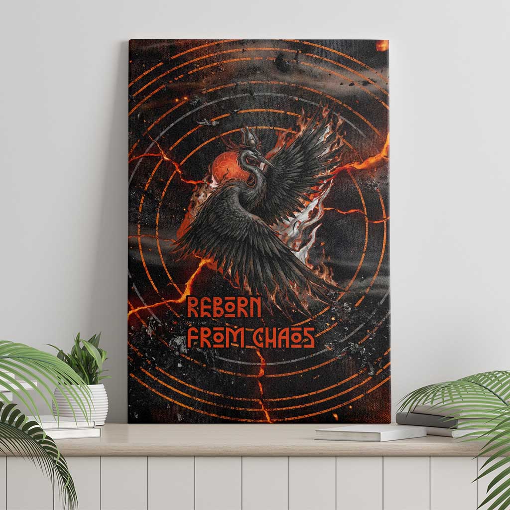 Bennu Canvas Wall Art Ancient Egyptian Lava Crack Texture, Phoenix Firebird and Reborn from Chaos - African Pride