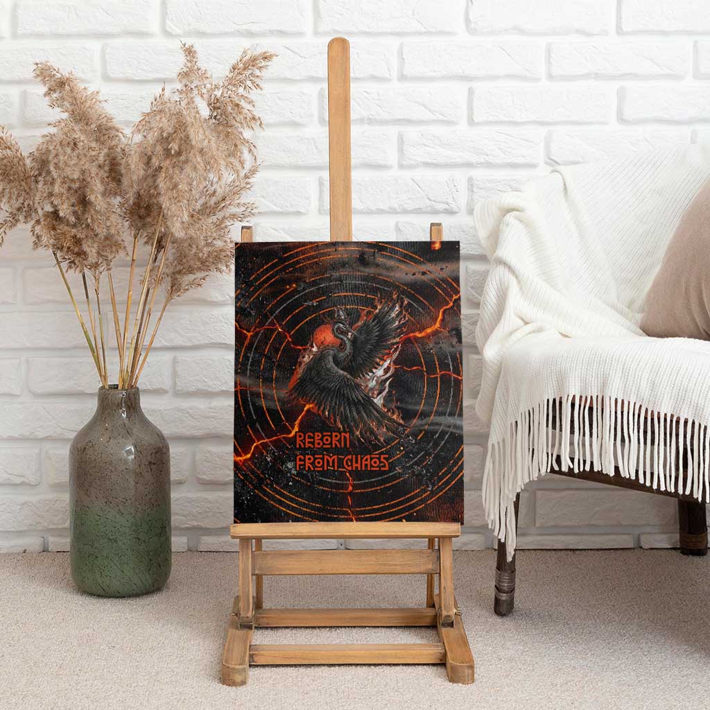 Bennu Canvas Wall Art Ancient Egyptian Lava Crack Texture, Phoenix Firebird and Reborn from Chaos - African Pride