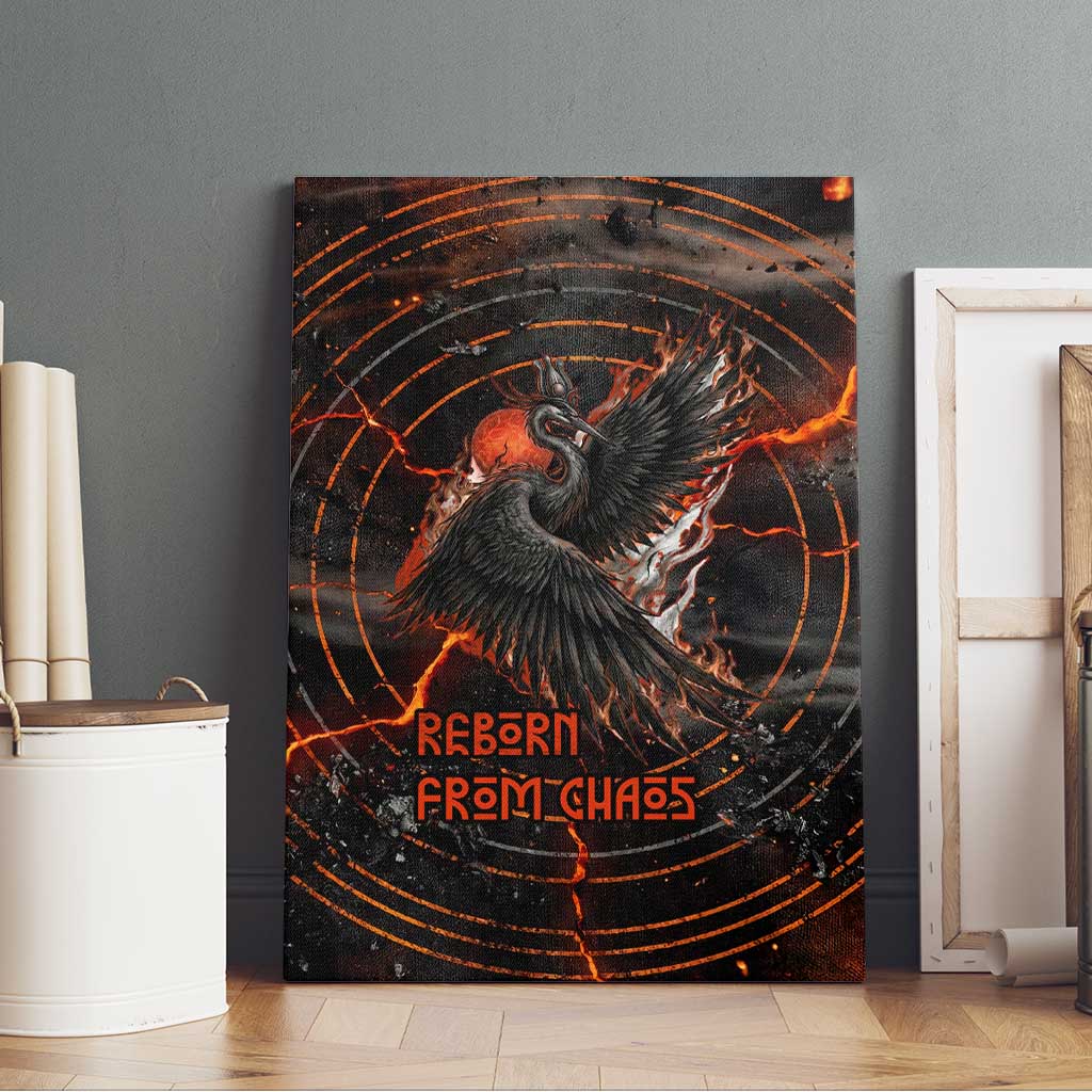 Bennu Canvas Wall Art Ancient Egyptian Lava Crack Texture, Phoenix Firebird and Reborn from Chaos - African Pride