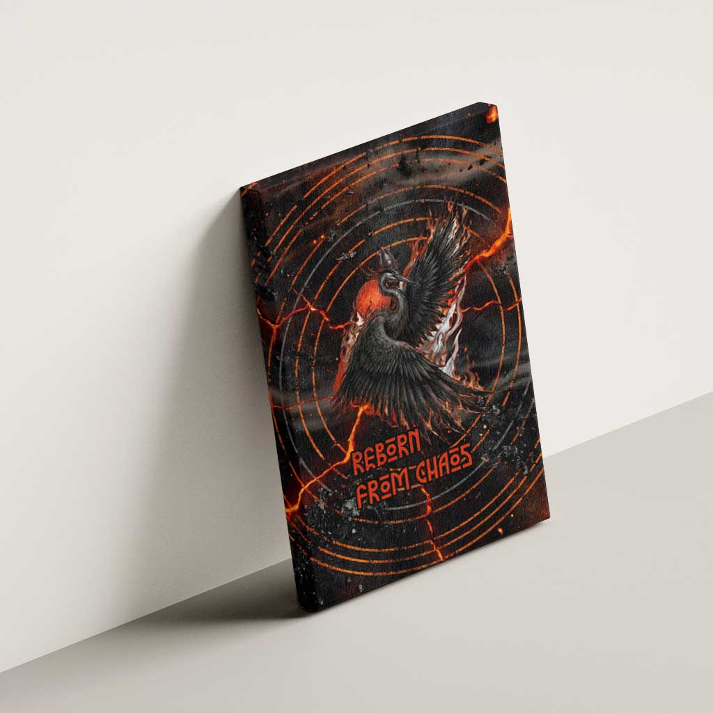 Bennu Canvas Wall Art Ancient Egyptian Lava Crack Texture, Phoenix Firebird and Reborn from Chaos - African Pride