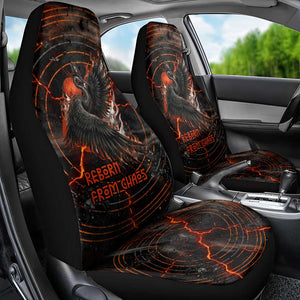 Bennu Car Seat Cover Ancient Egyptian Lava Crack Texture, Phoenix Firebird and Reborn from Chaos - African Pride