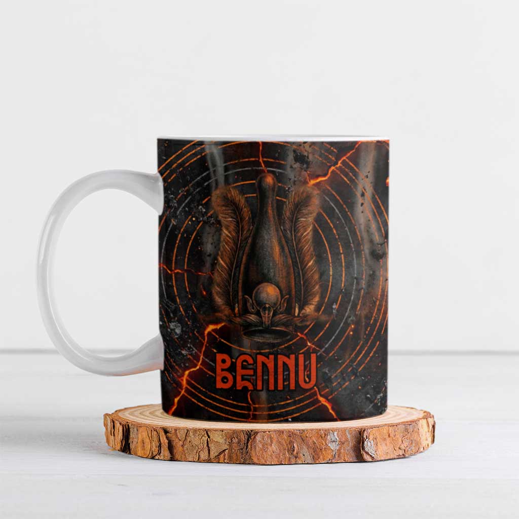 Bennu Ceramic Mug Ancient Egyptian Lava Crack Texture, Phoenix Firebird and Reborn from Chaos - African Pride