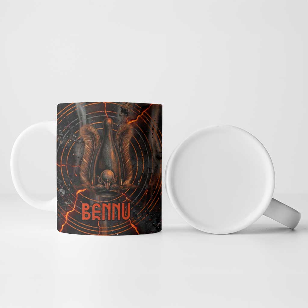 Bennu Ceramic Mug Ancient Egyptian Lava Crack Texture, Phoenix Firebird and Reborn from Chaos - African Pride
