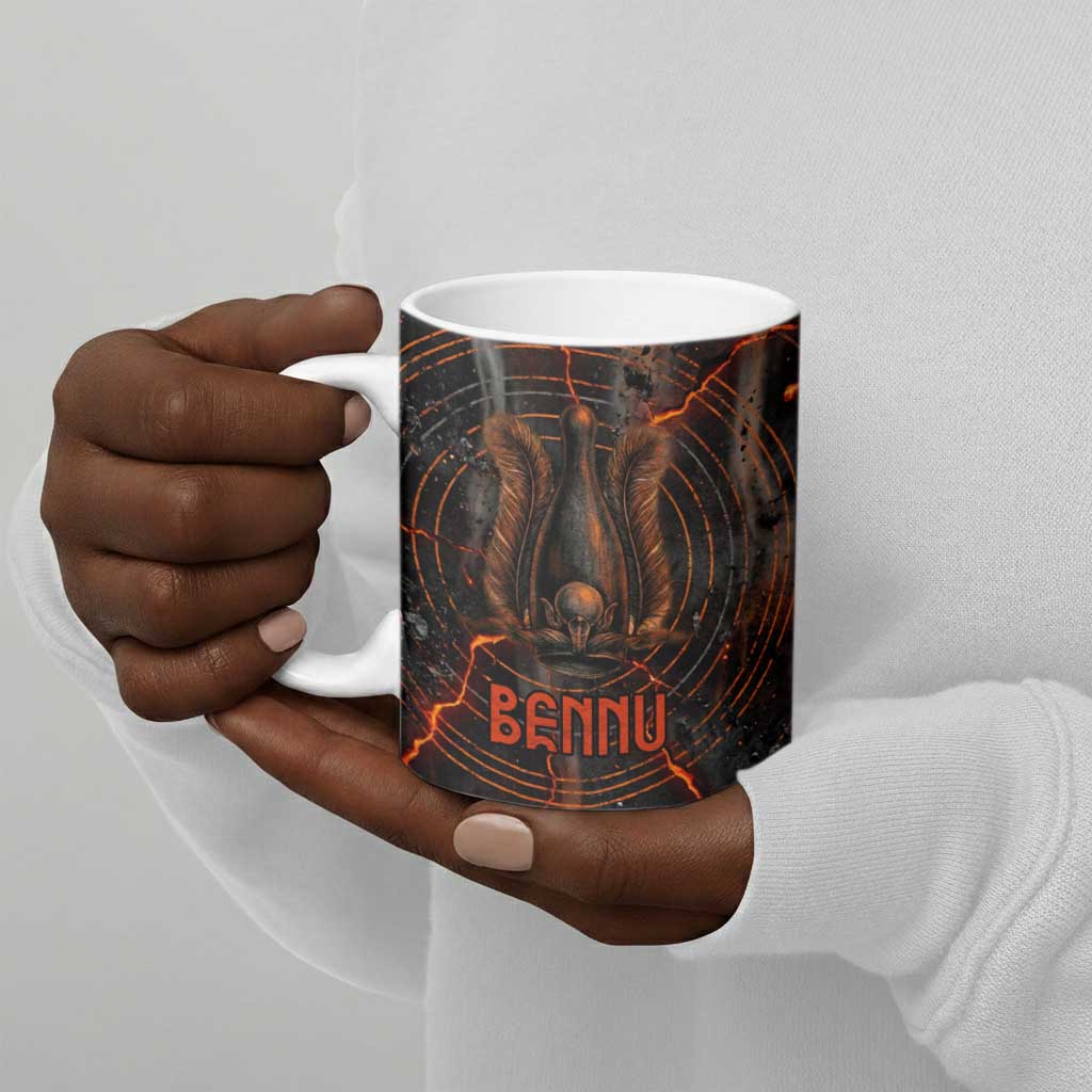 Bennu Ceramic Mug Ancient Egyptian Lava Crack Texture, Phoenix Firebird and Reborn from Chaos - African Pride