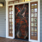 Bennu Door Cover Ancient Egyptian Lava Crack Texture, Phoenix Firebird and Reborn from Chaos - African Pride