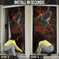 Bennu Door Cover Ancient Egyptian Lava Crack Texture, Phoenix Firebird and Reborn from Chaos - African Pride
