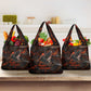 Bennu Grocery Bag Ancient Egyptian Lava Crack Texture, Phoenix Firebird and Reborn from Chaos - African Pride