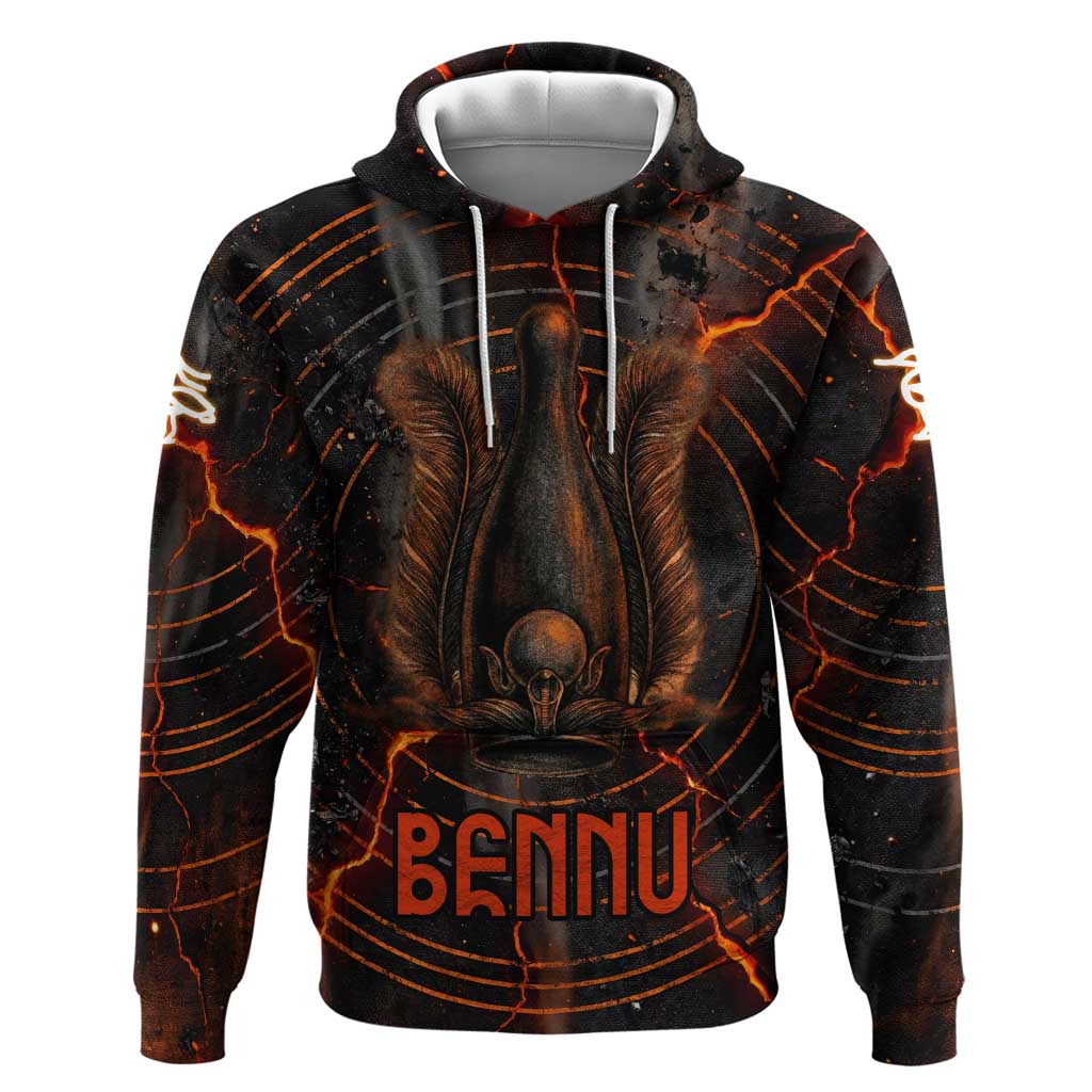 Bennu Hoodie Ancient Egyptian Lava Crack Texture, Phoenix Firebird and Reborn from Chaos - African Pride