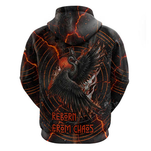 Bennu Hoodie Ancient Egyptian Lava Crack Texture, Phoenix Firebird and Reborn from Chaos - African Pride