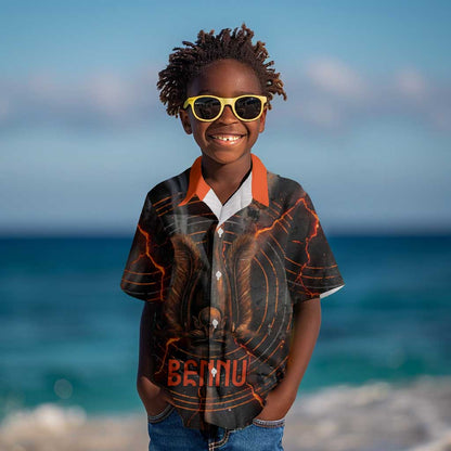 Bennu Kid Hawaiian Shirt Ancient Egyptian Lava Crack Texture, Phoenix Firebird and Reborn from Chaos - African Pride