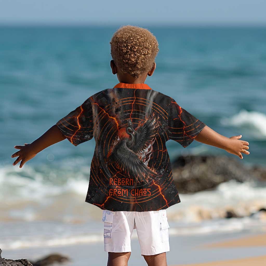 Bennu Kid Hawaiian Shirt Ancient Egyptian Lava Crack Texture, Phoenix Firebird and Reborn from Chaos - African Pride