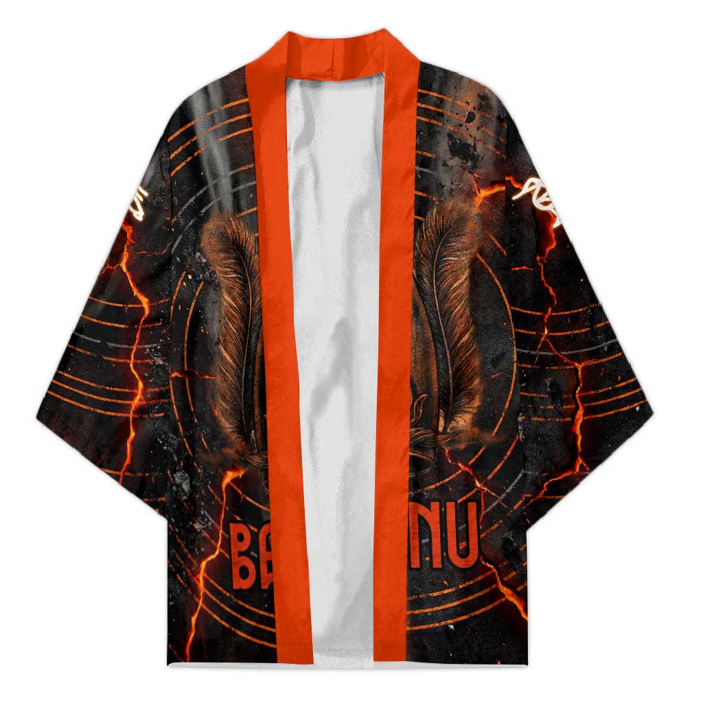 Bennu Kimono Ancient Egyptian Lava Crack Texture, Phoenix Firebird and Reborn from Chaos - African Pride