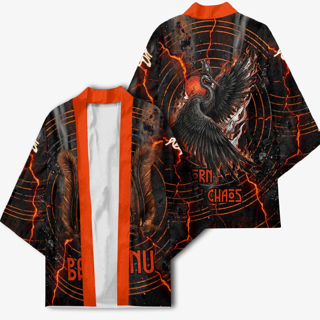 Bennu Kimono Ancient Egyptian Lava Crack Texture, Phoenix Firebird and Reborn from Chaos - African Pride