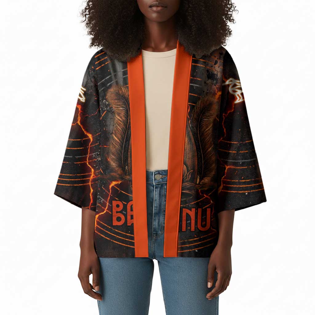 Bennu Kimono Ancient Egyptian Lava Crack Texture, Phoenix Firebird and Reborn from Chaos - African Pride