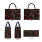 Bennu Leather Bag Ancient Egyptian Lava Crack Texture, Phoenix Firebird and Reborn from Chaos - African Pride