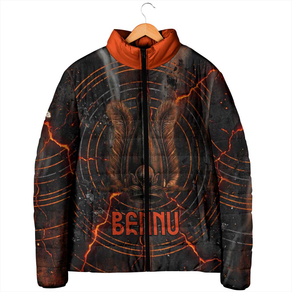 Bennu Padded Jacket Ancient Egyptian Lava Crack Texture, Phoenix Firebird and Reborn from Chaos - African Pride
