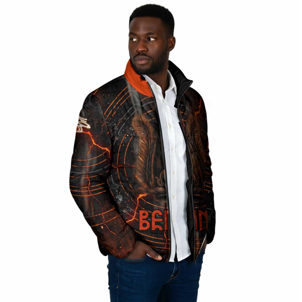 Bennu Padded Jacket Ancient Egyptian Lava Crack Texture, Phoenix Firebird and Reborn from Chaos - African Pride