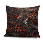 Bennu Pillow Cover Ancient Egyptian Lava Crack Texture, Phoenix Firebird and Reborn from Chaos - African Pride