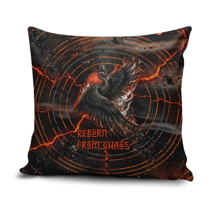 Bennu Pillow Cover Ancient Egyptian Lava Crack Texture, Phoenix Firebird and Reborn from Chaos - African Pride