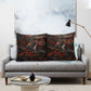 Bennu Pillow Cover Ancient Egyptian Lava Crack Texture, Phoenix Firebird and Reborn from Chaos - African Pride