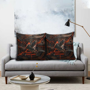 Bennu Pillow Cover Ancient Egyptian Lava Crack Texture, Phoenix Firebird and Reborn from Chaos - African Pride