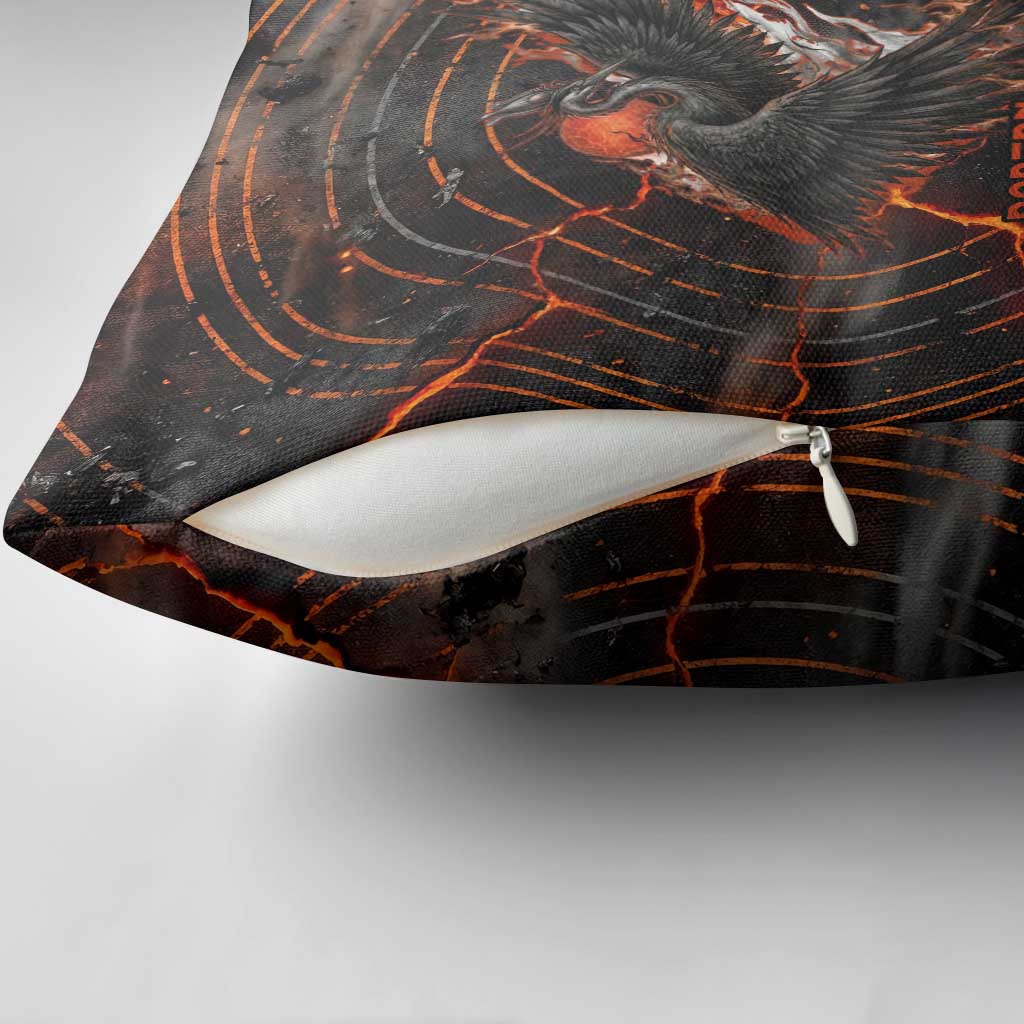 Bennu Pillow Cover Ancient Egyptian Lava Crack Texture, Phoenix Firebird and Reborn from Chaos - African Pride