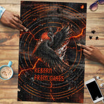 Bennu Puzzle Ancient Egyptian Lava Crack Texture, Phoenix Firebird and Reborn from Chaos - African Pride