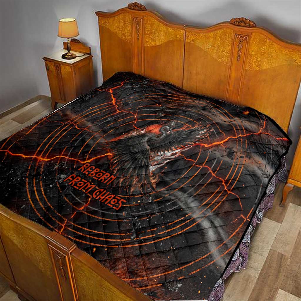 Bennu Quilt Ancient Egyptian Lava Crack Texture, Phoenix Firebird and Reborn from Chaos - African Pride