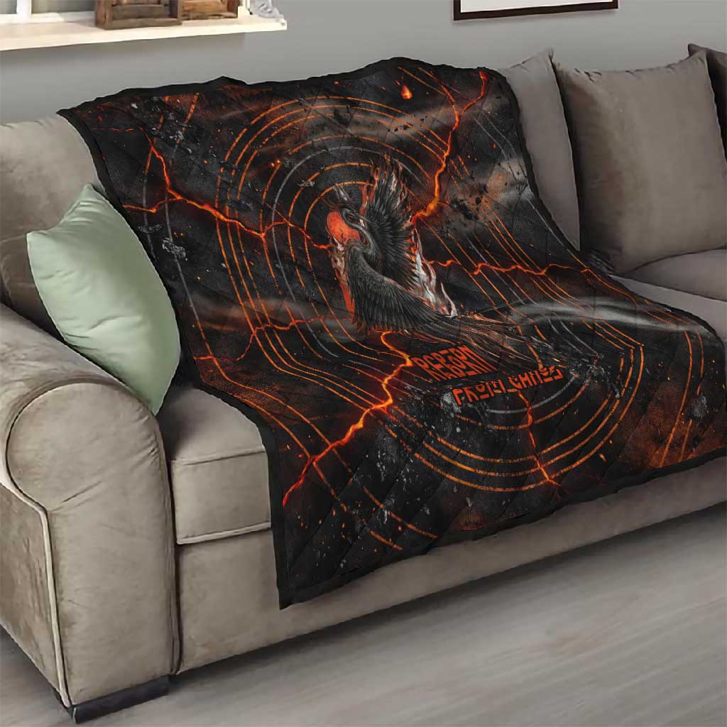 Bennu Quilt Ancient Egyptian Lava Crack Texture, Phoenix Firebird and Reborn from Chaos - African Pride