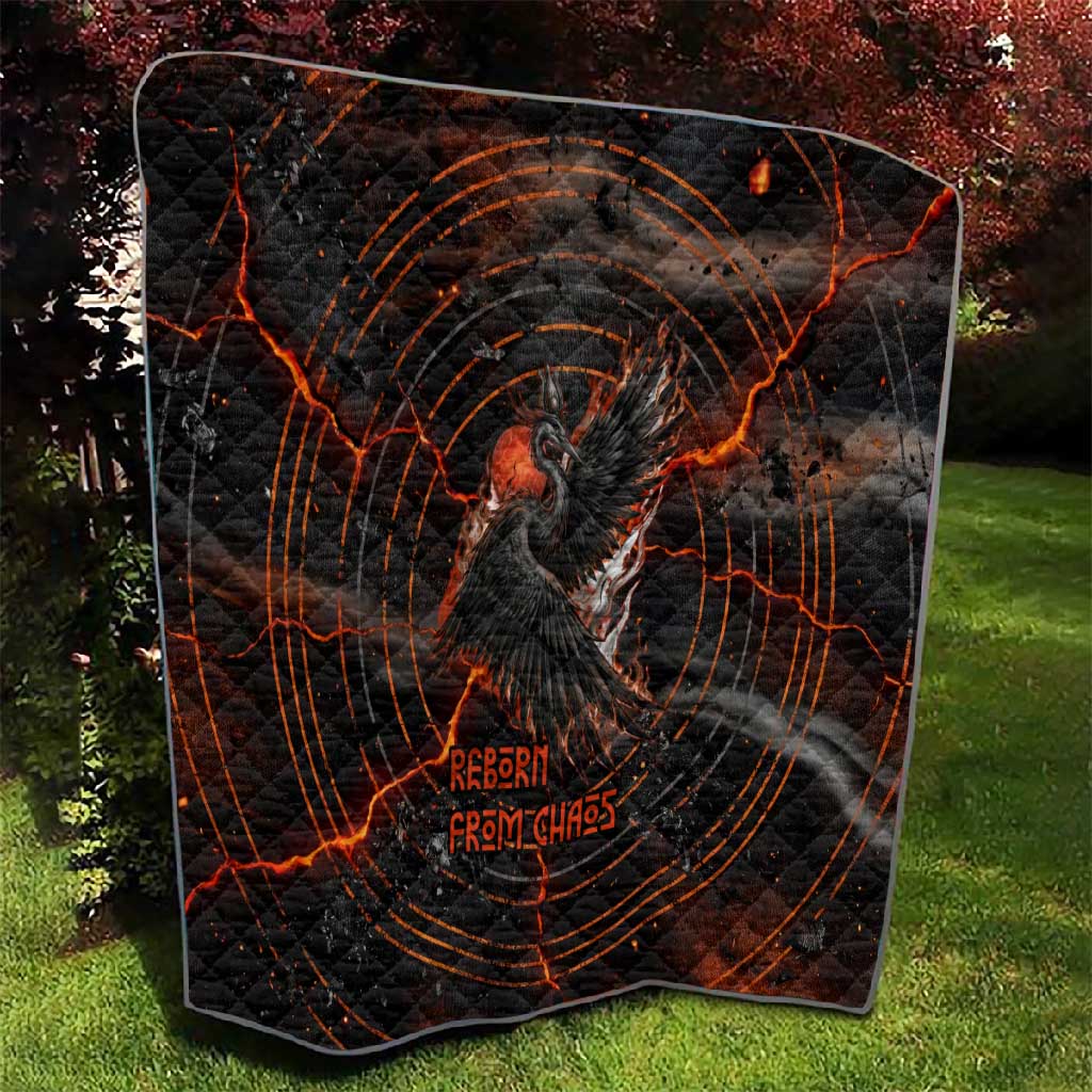 Bennu Quilt Ancient Egyptian Lava Crack Texture, Phoenix Firebird and Reborn from Chaos - African Pride