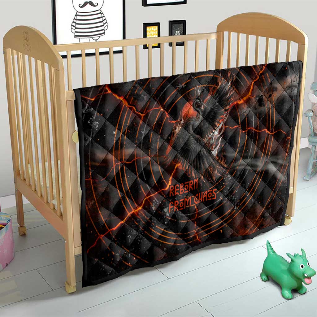 Bennu Quilt Ancient Egyptian Lava Crack Texture, Phoenix Firebird and Reborn from Chaos - African Pride
