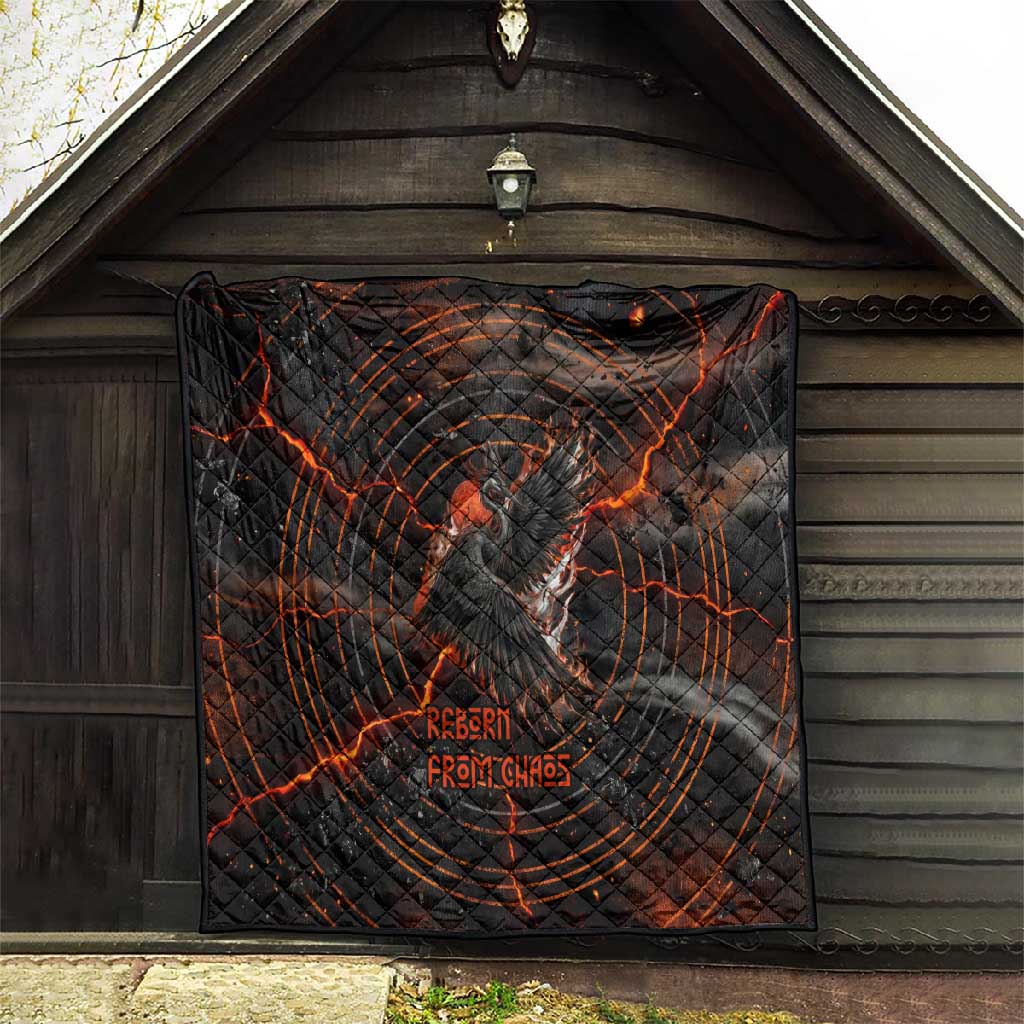 Bennu Quilt Ancient Egyptian Lava Crack Texture, Phoenix Firebird and Reborn from Chaos - African Pride