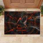 Bennu Rubber Doormat Ancient Egyptian Lava Crack Texture, Phoenix Firebird and Reborn from Chaos - African Pride