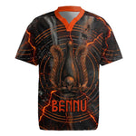 Bennu Rugby Jersey Ancient Egyptian Lava Crack Texture, Phoenix Firebird and Reborn from Chaos - African Pride