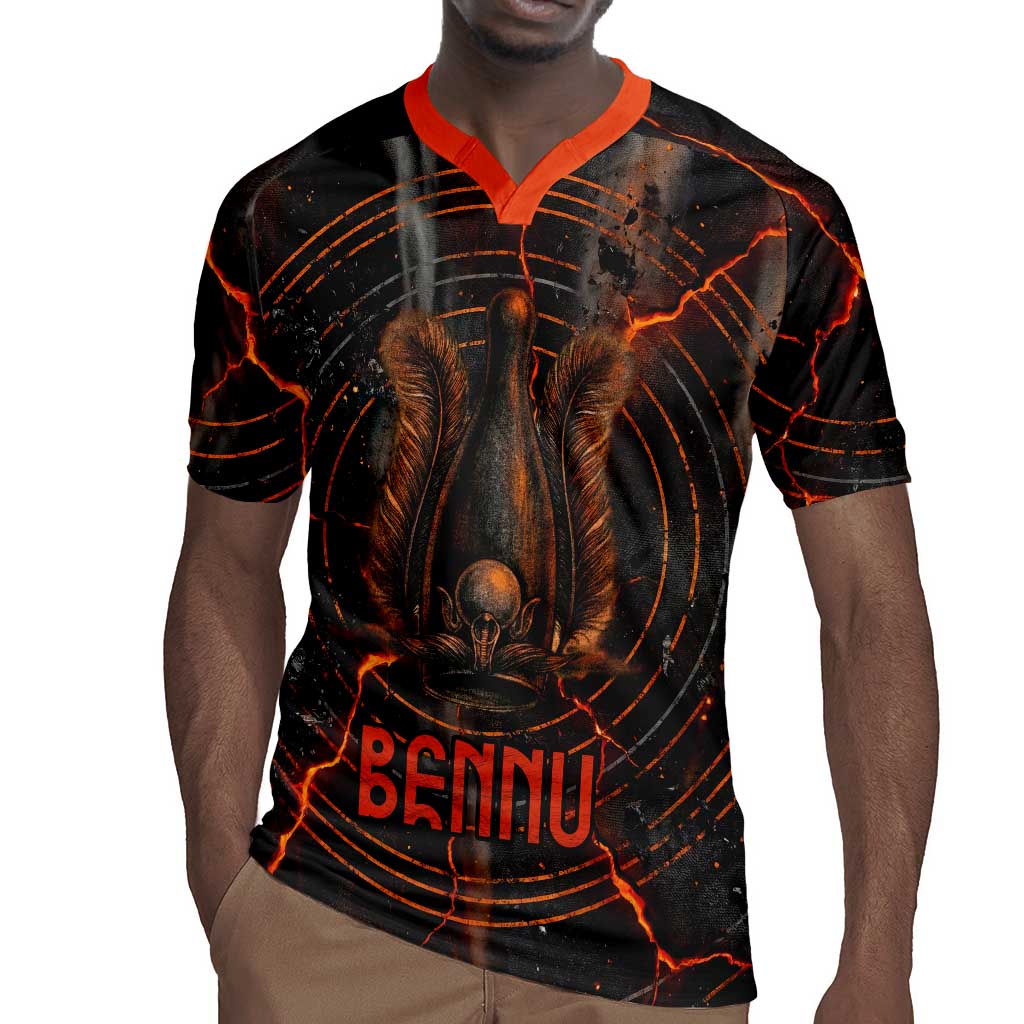 Bennu Rugby Jersey Ancient Egyptian Lava Crack Texture, Phoenix Firebird and Reborn from Chaos - African Pride