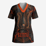 Bennu Scrub Top Ancient Egyptian Lava Crack Texture, Phoenix Firebird and Reborn from Chaos - African Pride