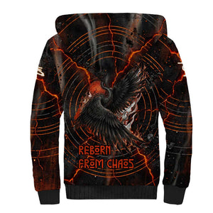 Bennu Sherpa Hoodie Ancient Egyptian Lava Crack Texture, Phoenix Firebird and Reborn from Chaos - African Pride