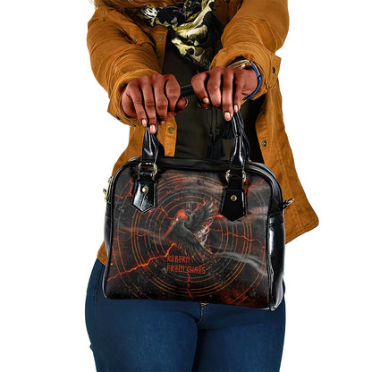 Bennu Shoulder Handbag Ancient Egyptian Lava Crack Texture, Phoenix Firebird and Reborn from Chaos - African Pride