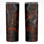 Bennu Skinny Tumbler Ancient Egyptian Lava Crack Texture, Phoenix Firebird and Reborn from Chaos - African Pride