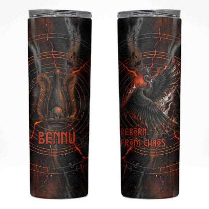 Bennu Skinny Tumbler Ancient Egyptian Lava Crack Texture, Phoenix Firebird and Reborn from Chaos - African Pride
