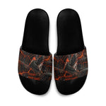 Bennu Slide Sandals Ancient Egyptian Lava Crack Texture, Phoenix Firebird and Reborn from Chaos - African Pride